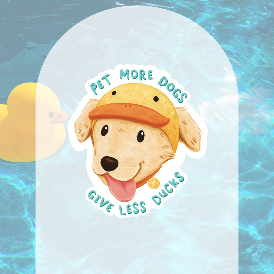 Pet More Dogs, Give Less Ducks Sticker